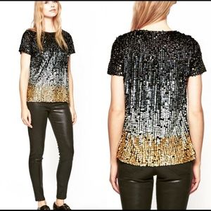 FC $198 NWT cosmic ombré sequin navy flashy formal